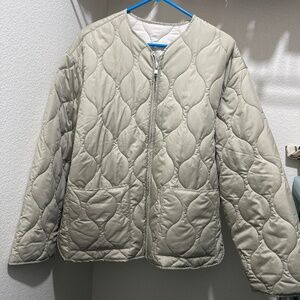 Zara Light Khaki Quilted Jacket